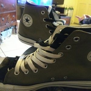 Grey and black Chuck Taylor's